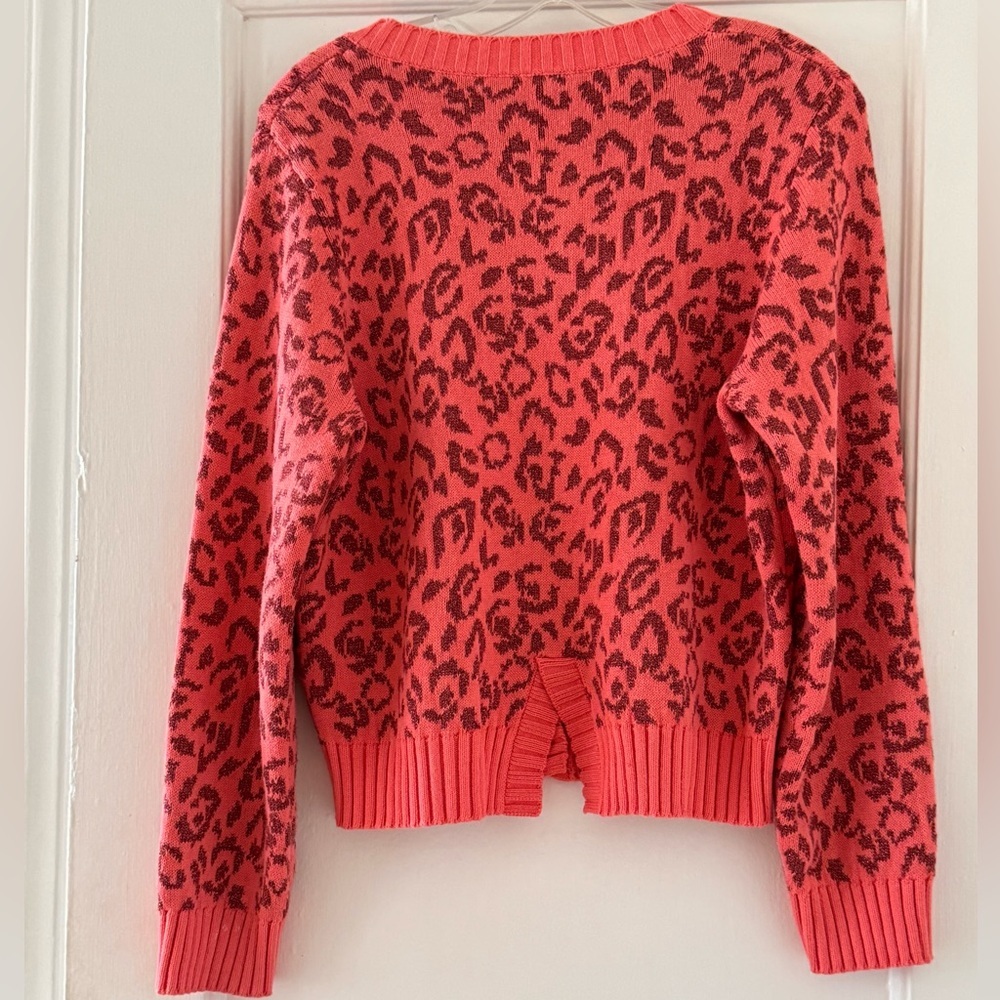 Kate Spade Leopard Print Cardigan Preppy  Barbiecore - Picture 7 of 9